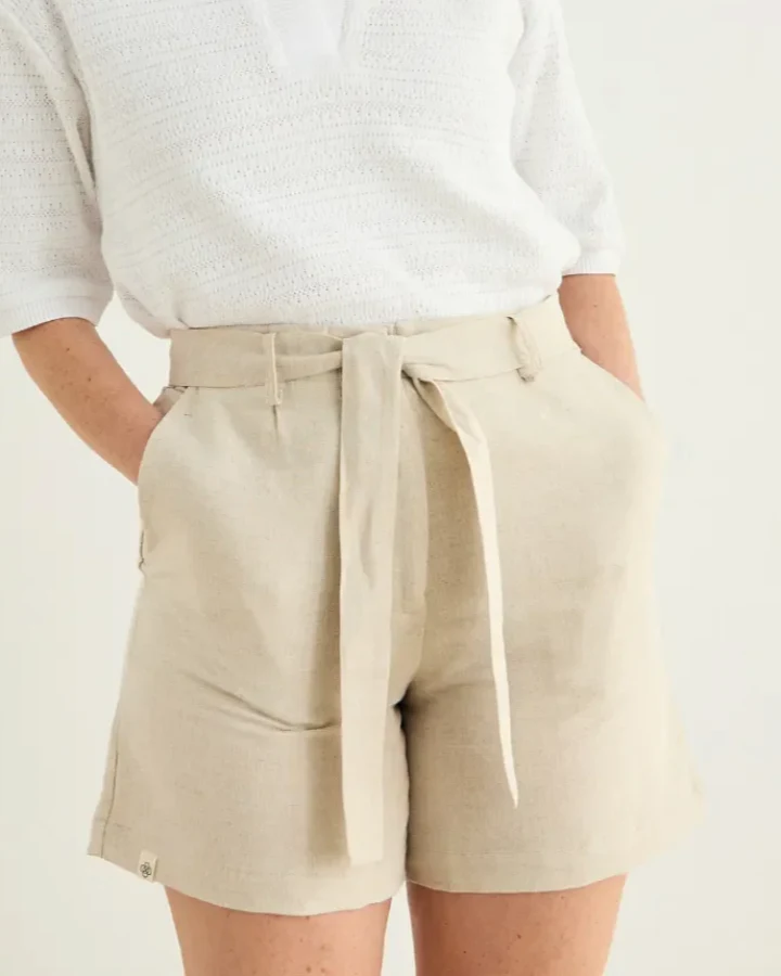 Clotsy Damen vegan Kurze Bermudas Cala Beige