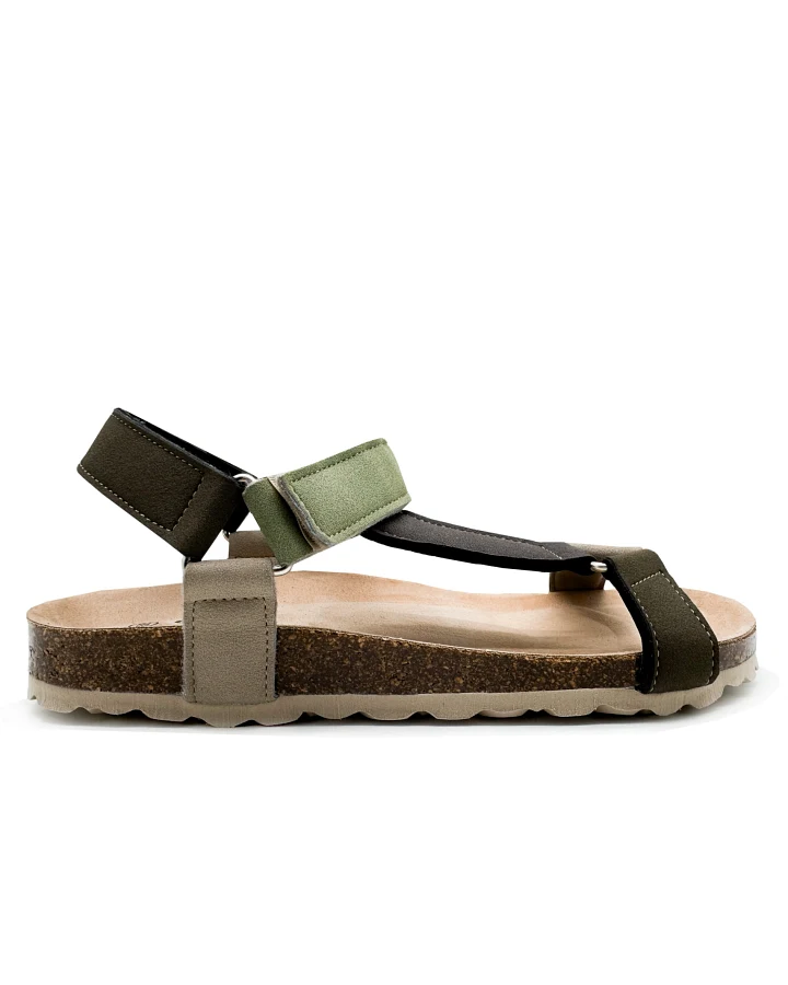 thies Damen vegan Sandalen Eco Bio Trek Multi Waldgrün