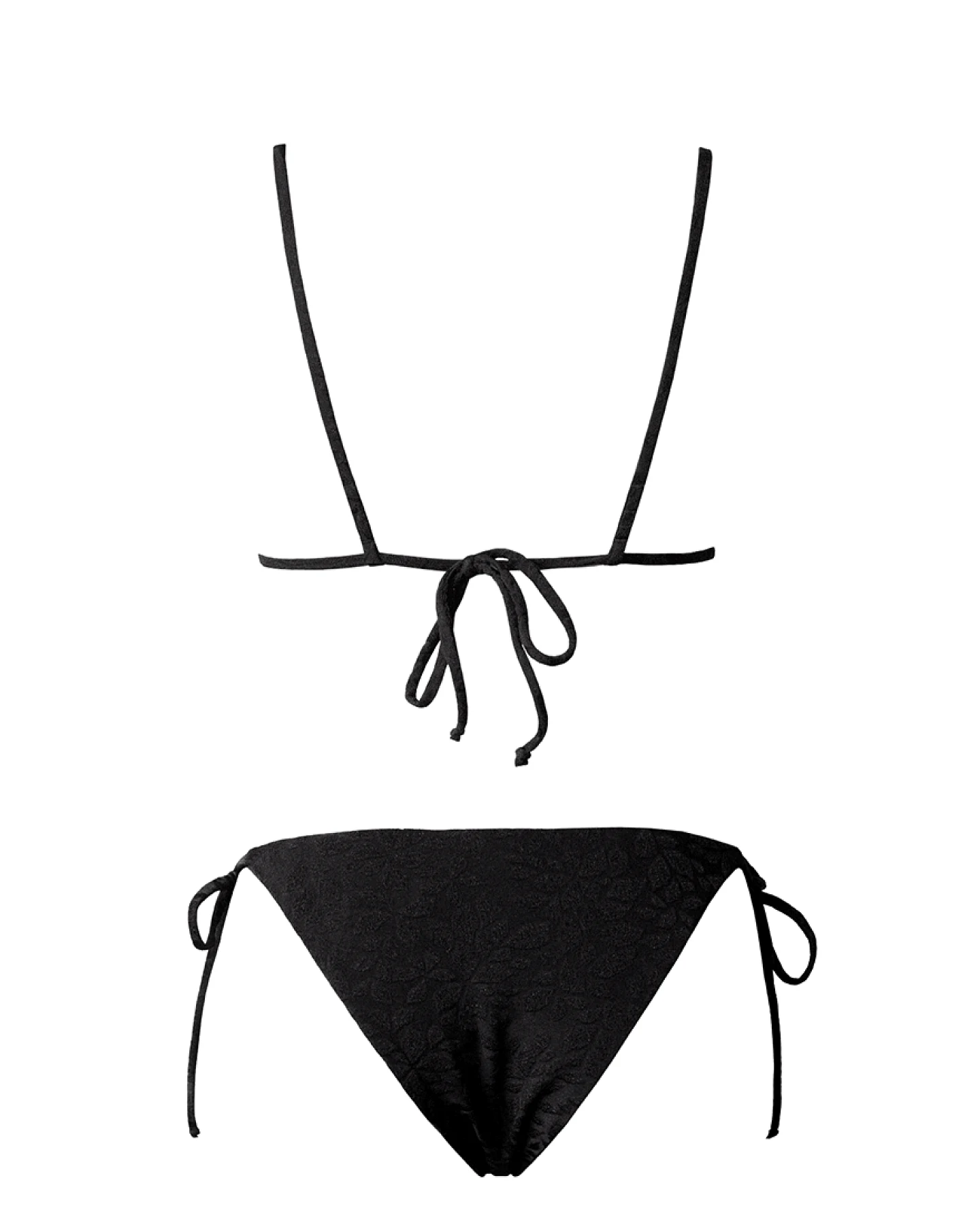 Anekdot Damen vegan Bikini Set Olbia Triangle Schwarz Floral Jacquard – Ansicht 2