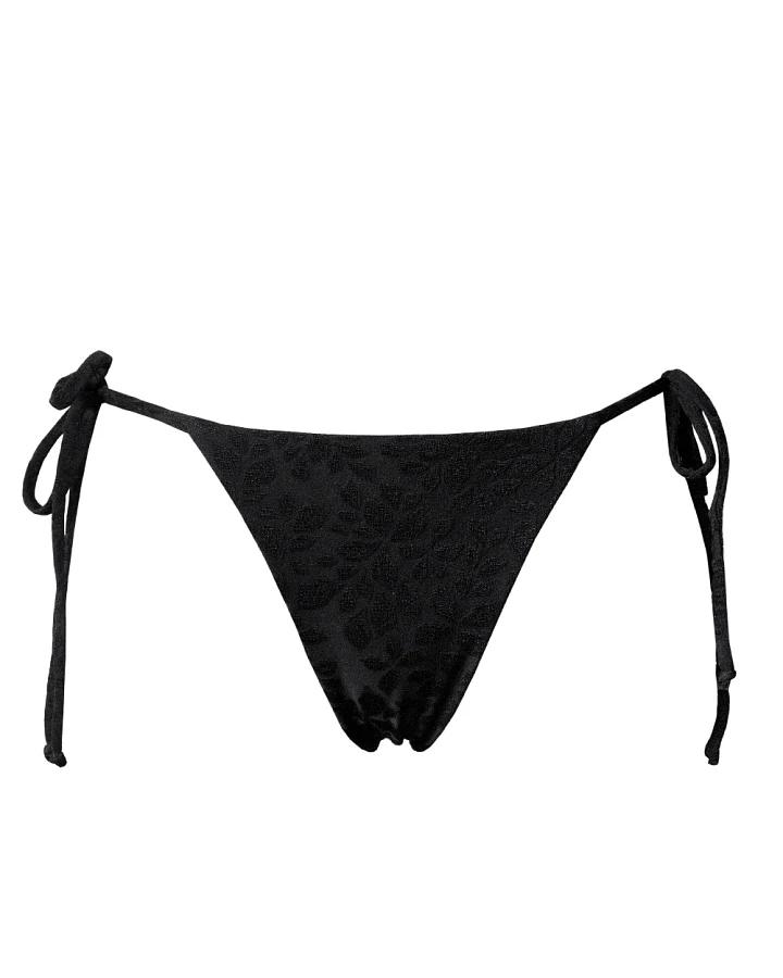 Anekdot Damen vegan Bikiniunterteil Olbia Black Floral Jacquard