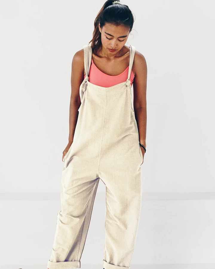The Driftwood Tales Damen vegan Jumpsuit Beige
