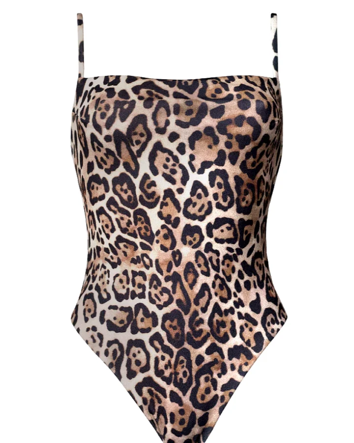 Anekdot Damen vegan Badeanzug Alba Leopard