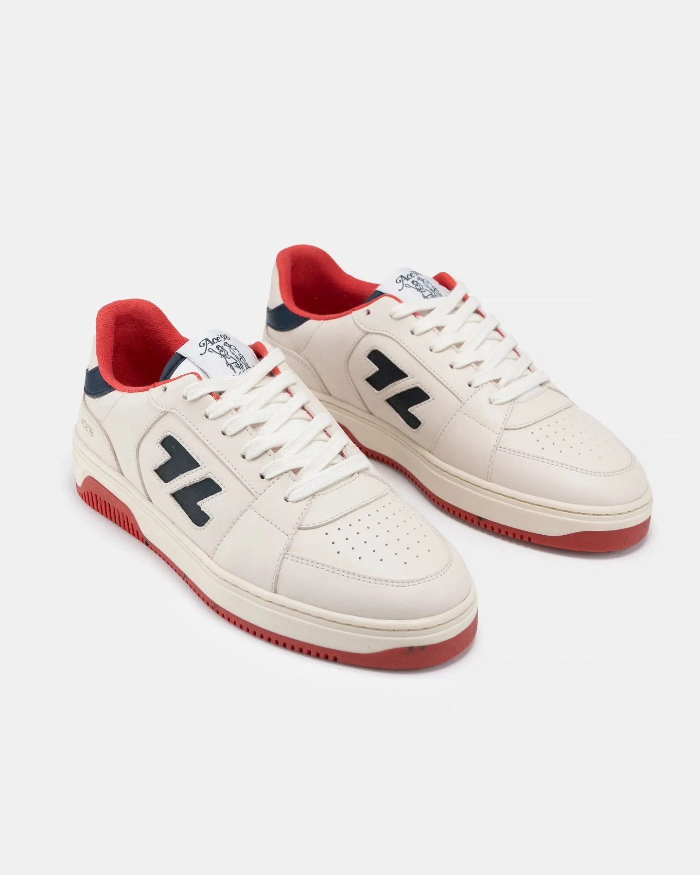 Zèta Herren vegan Sneaker Ace98 Rot/ Dunkelblau – Ansicht 2