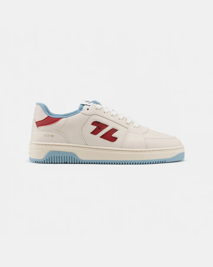 Zèta Herren vegan Sneaker Ace 98 Hellblau/ Rot