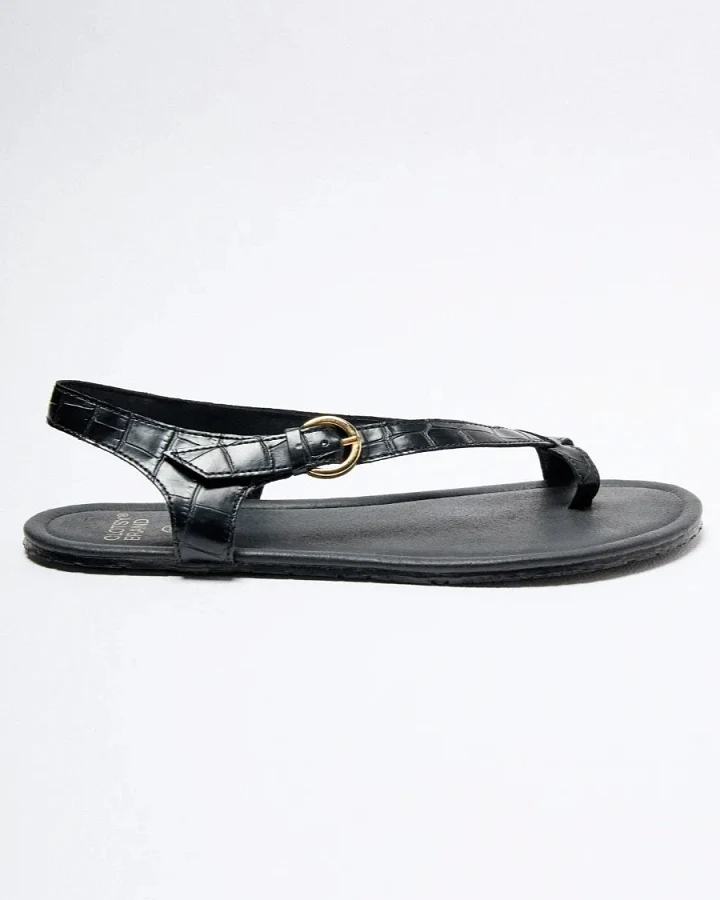Clotsy Damen vegan Sandalen Matilda Schwarz