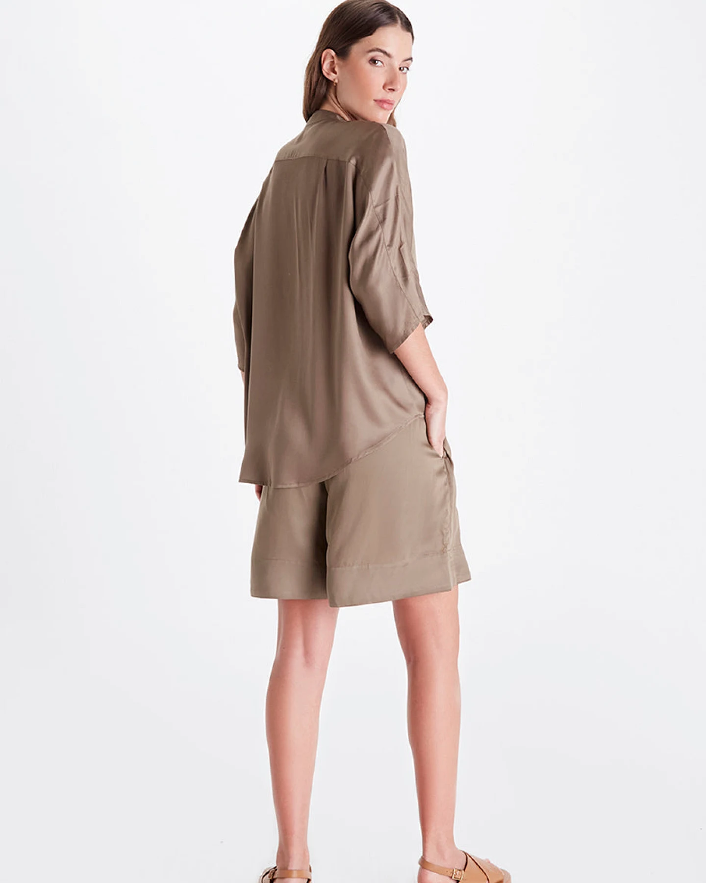 Neu Nomads Damen vegan Bluse Kerala Khaki – Ansicht 2