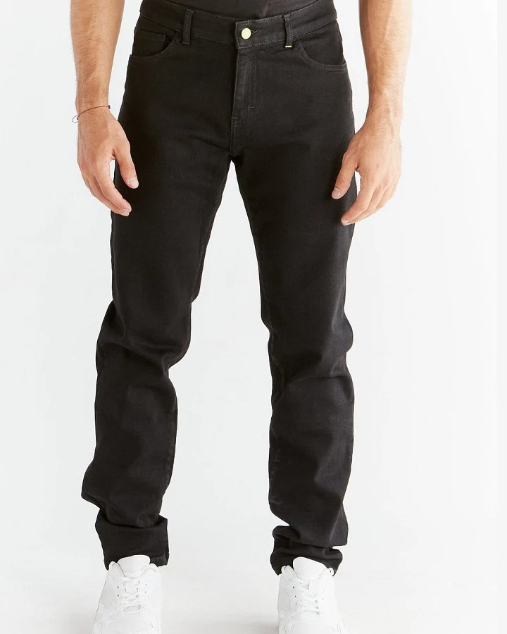 Evermind Herren vegan Jeans Stretch Slim Coal Schwarz