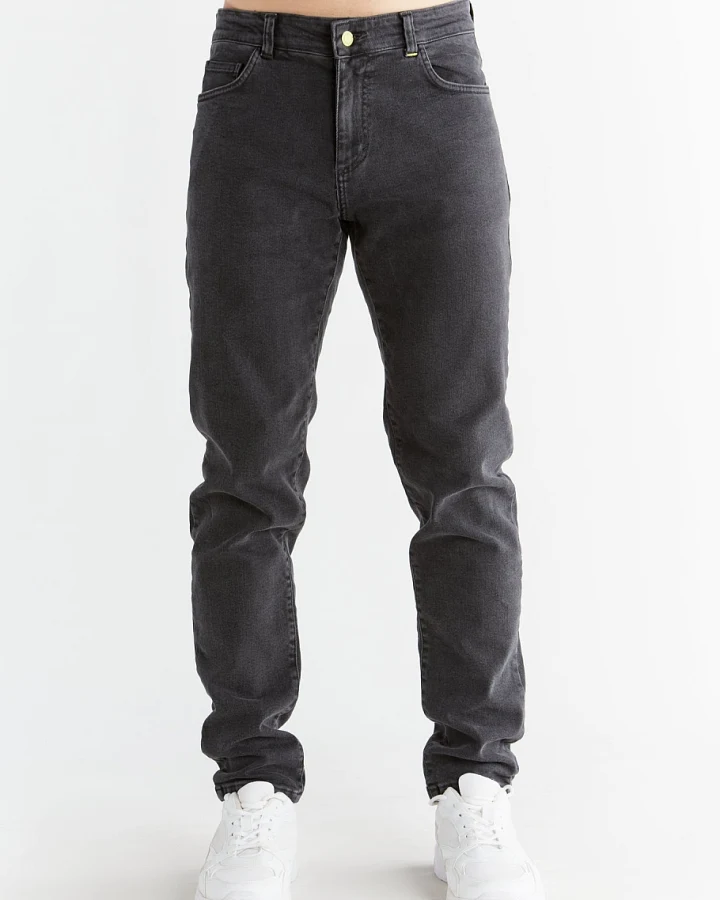 Evermind Herren vegan Jeans Stretch Slim Carbon Gray