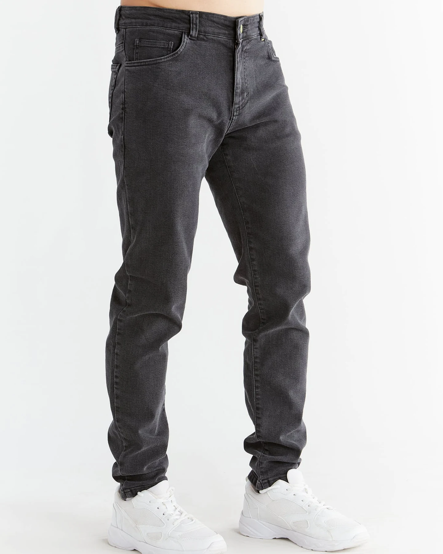 Evermind Herren vegan Jeans Stretch Slim Carbon Gray – Ansicht 2
