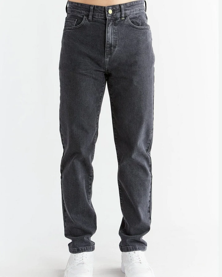 Evermind Herren vegan Jeans Regular Fit Karbongrau