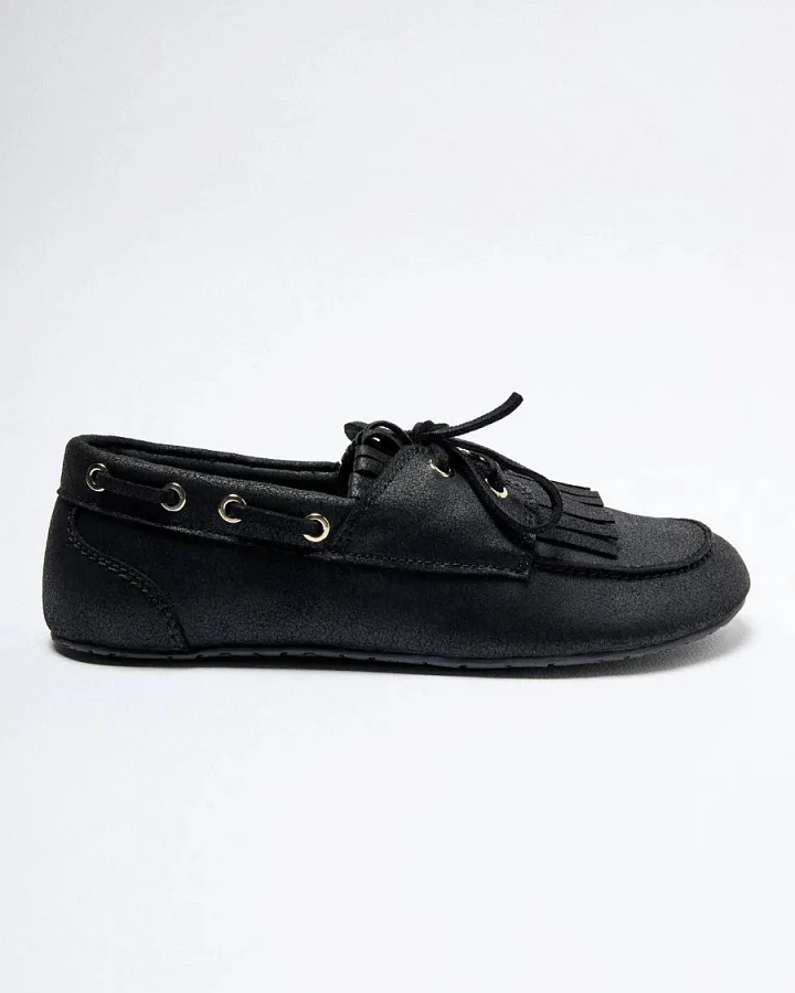 Clotsy Damen vegan Loafers Marcela Schwarz