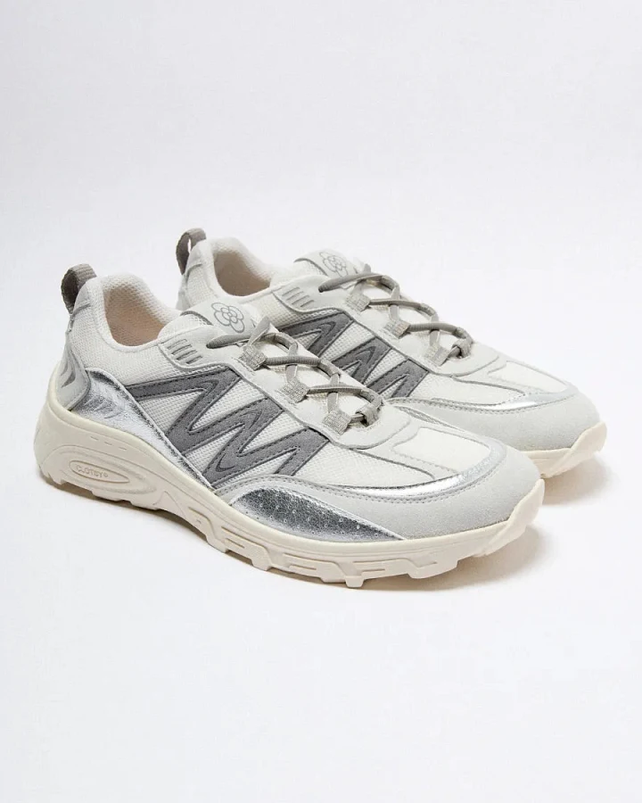Clotsy Damen vegan Sneaker Gia Silber Grau