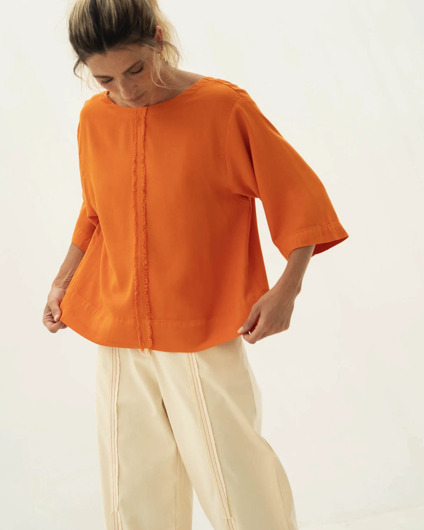 Näz Damen vegan Top Sari Orange – Ansicht 2