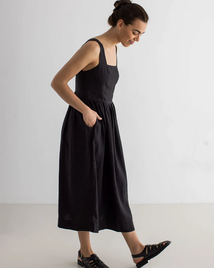 TWOTHIRDS Damen vegan Kleid Formentera Schwarz