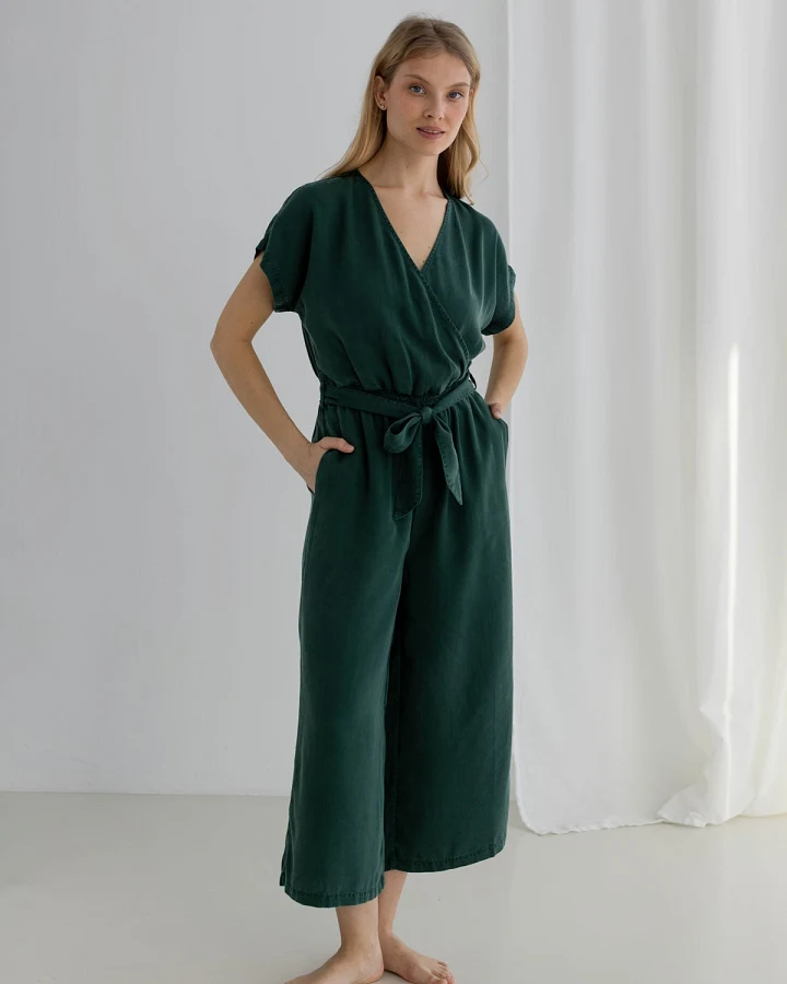TWOTHIRDS Damen vegan Jumpsuit Irokis Garten Grün