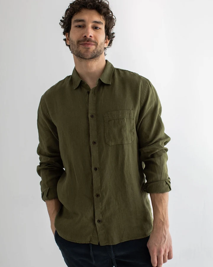 TWOTHIRDS Herren vegan Hemd Mljet Codium Grün