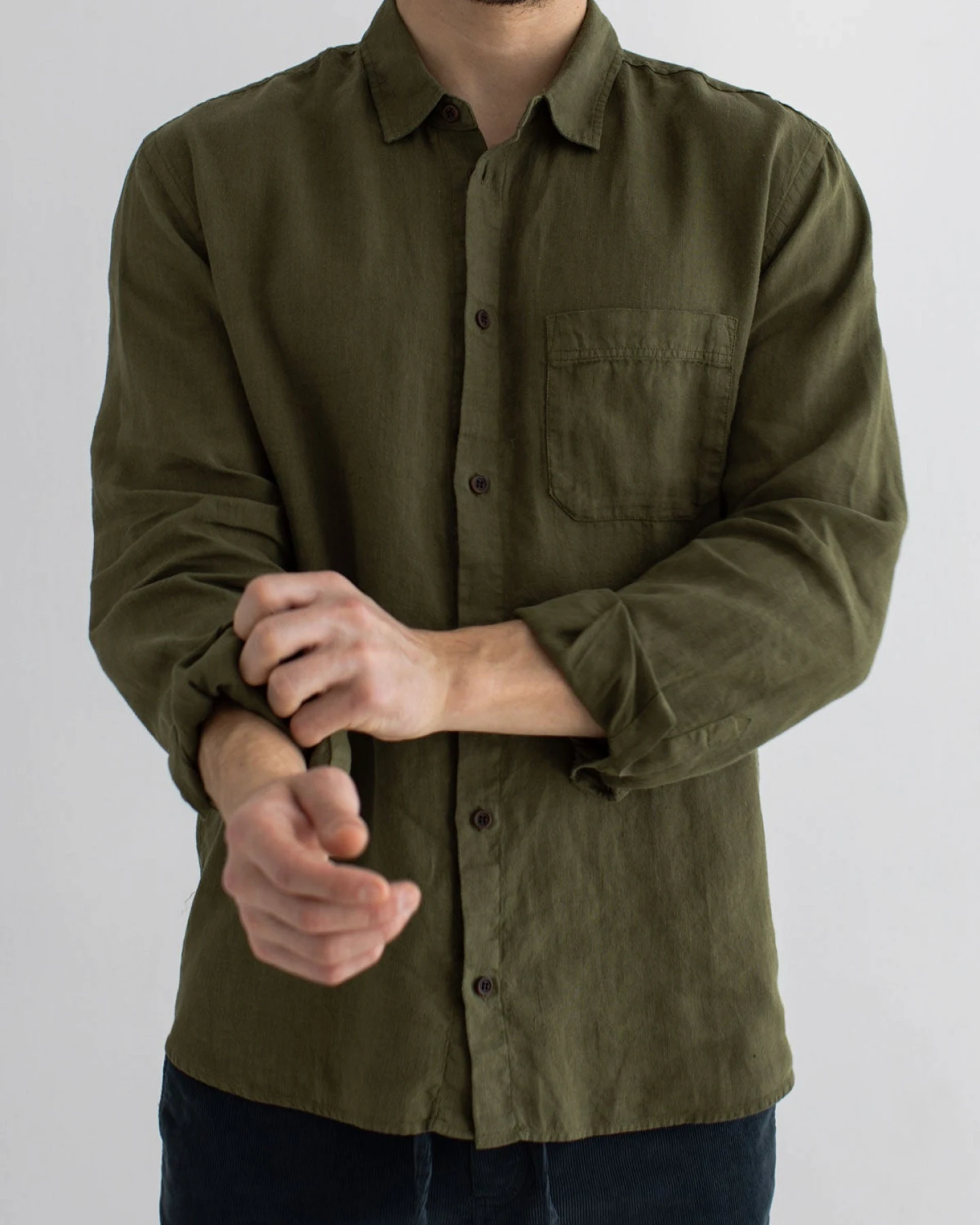 TWOTHIRDS Herren vegan Hemd Mljet Codium Grün – Ansicht 2