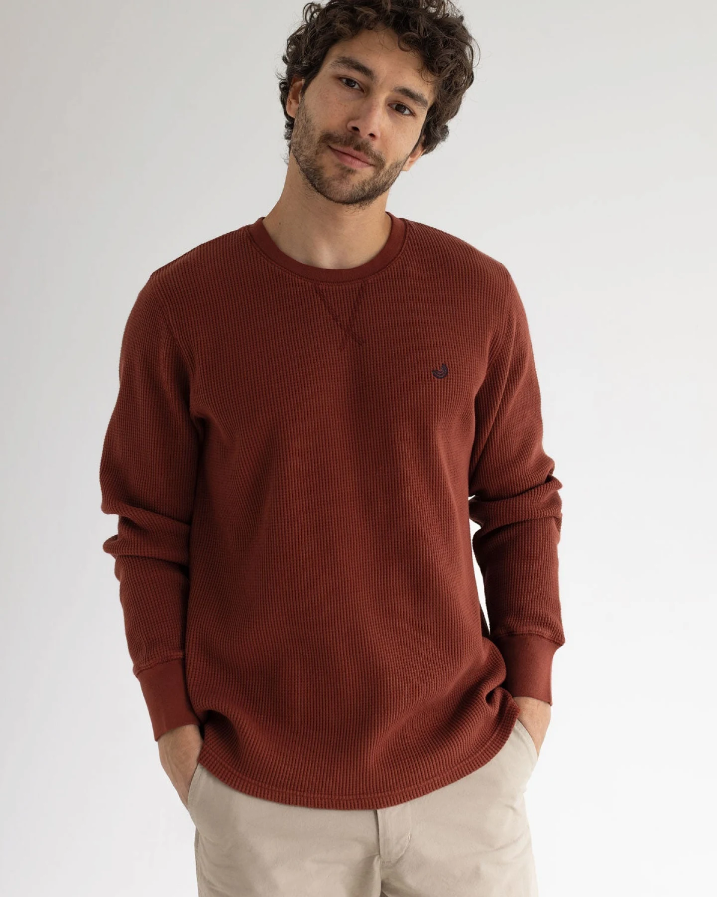 TWOTHIRDS Herren vegan Sweatshirts Vatulele Brandy Braun – Ansicht 2