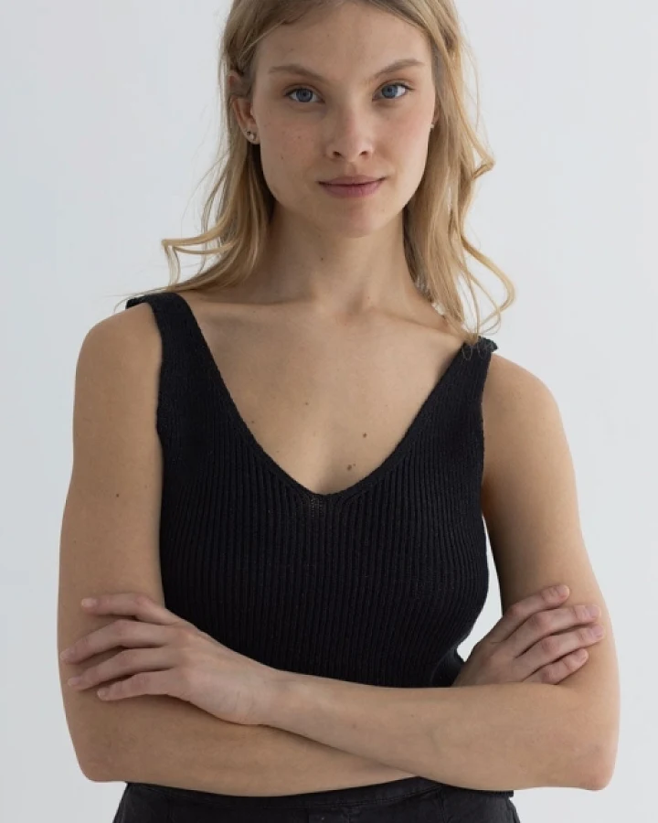 TWOTHIRDS Damen vegan Top Makawao Schwarz