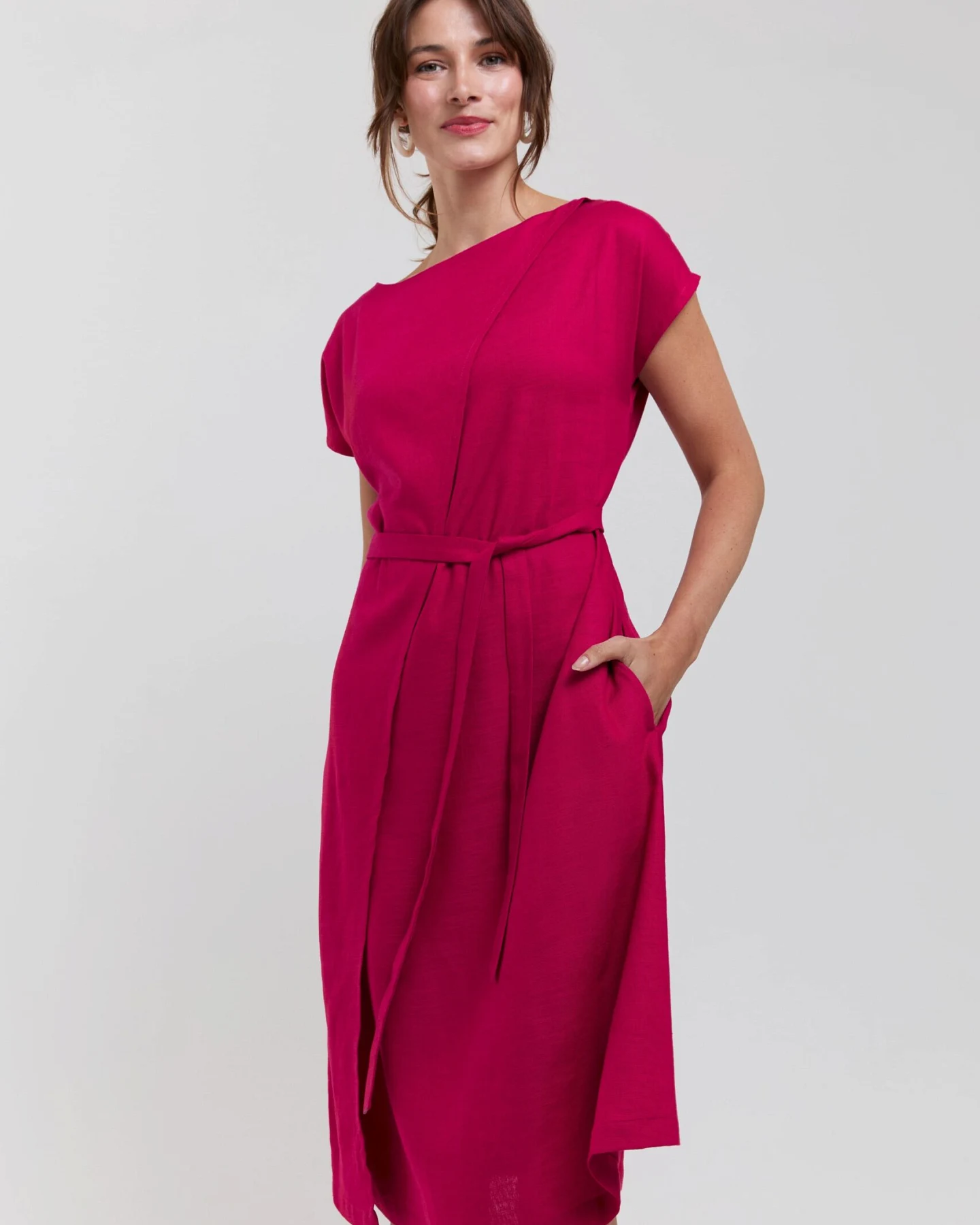 AYANI Damen vegan Kleid Julia Kirschenrot – Ansicht 2
