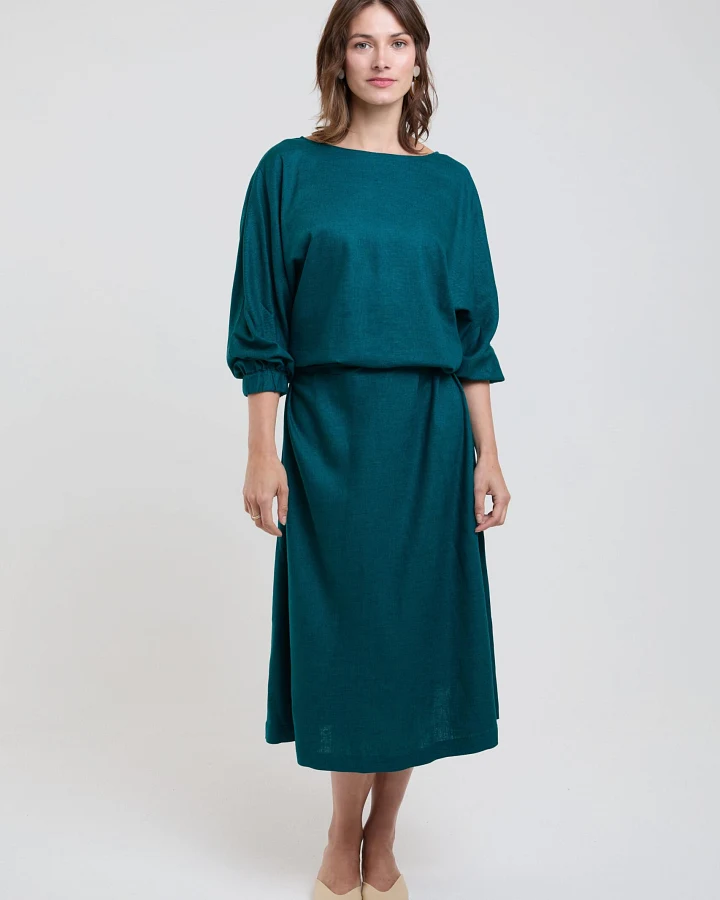 AYANI Damen vegan Kleid Andrea Deep Teal