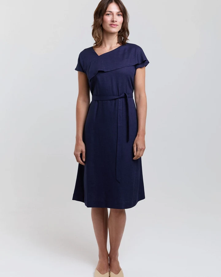 AYANI Damen vegan Kleid Daniela Dunkelblau