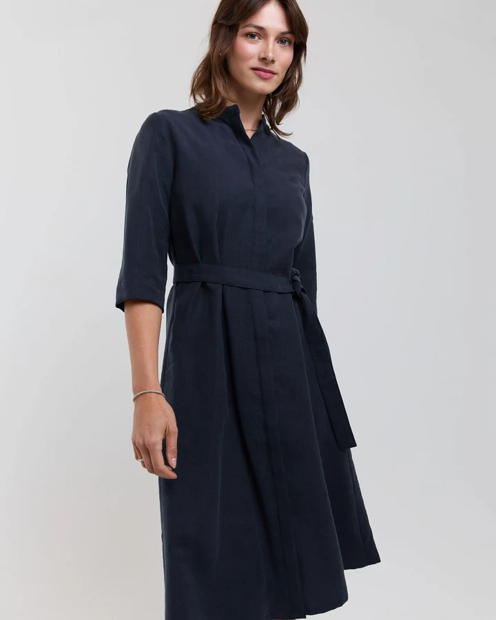 AYANI Damen vegan Kleid Shirt Anne Dunkelblau