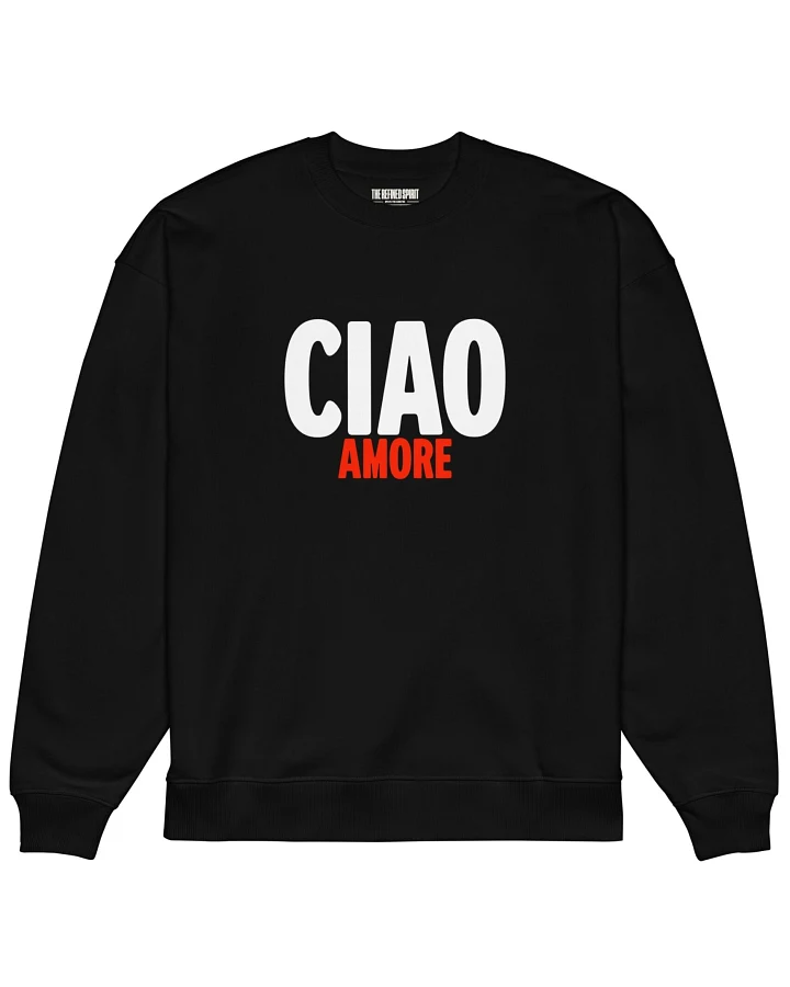 The Refined Spirit Damen vegan Sweatshirt Oversized Ciao Amore Schwarz