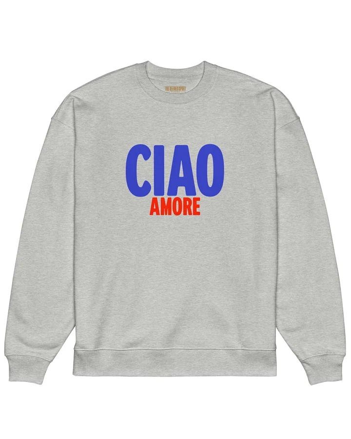 The Refined Spirit Damen vegan Sweatshirt Oversized Ciao Amore Heather Grey