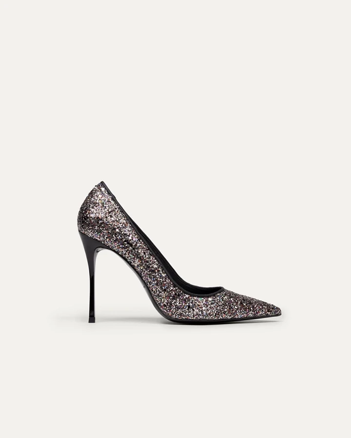 BIKKOU Damen vegan Pumps Friday Night Is Cocktail Night Multicolor Glitter