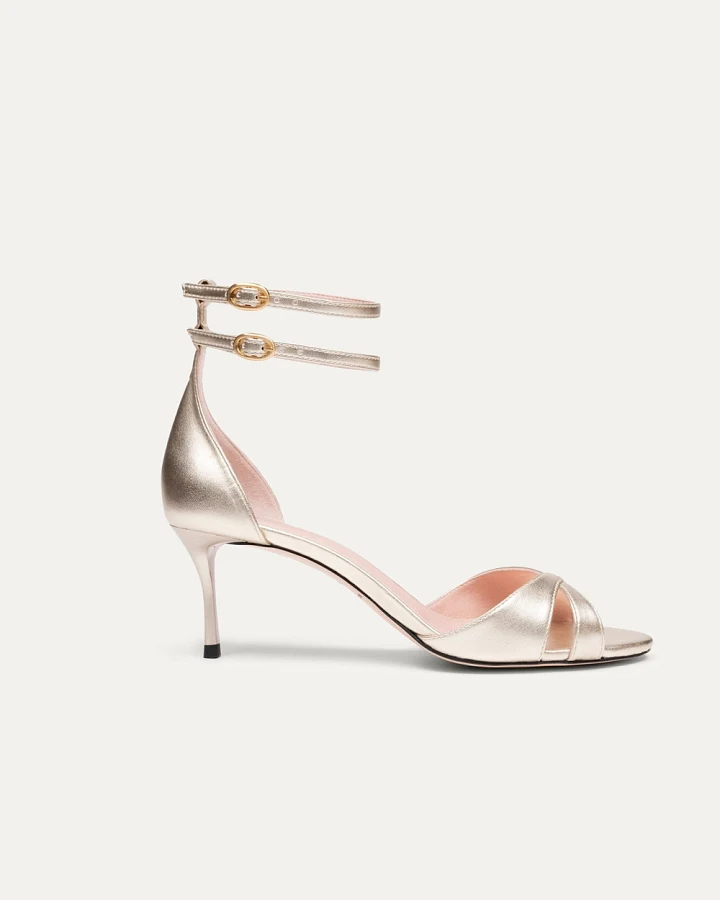 BIKKOU Damen vegan Sandalen Summer Lunch Hellgold