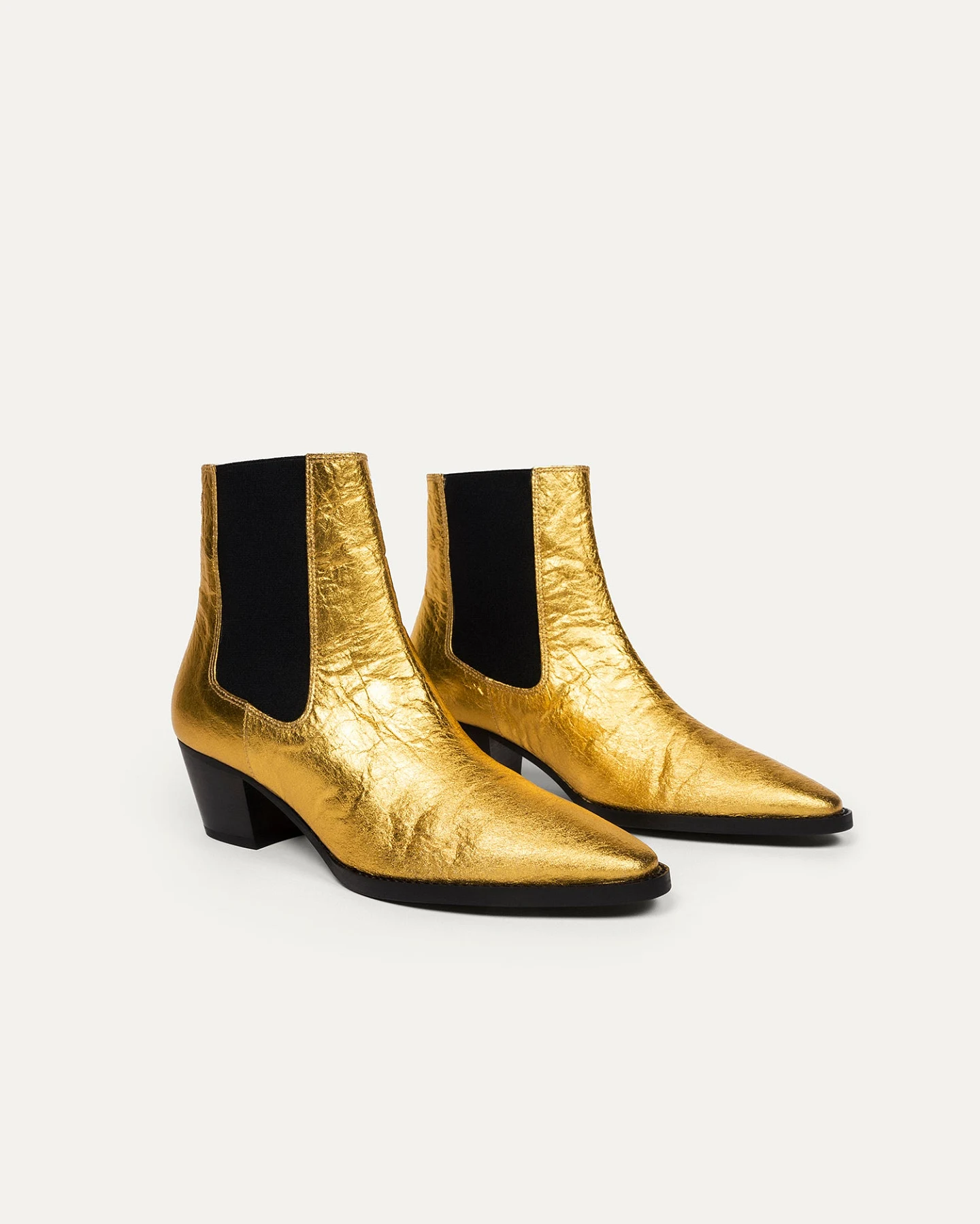 BIKKOU Damen vegan Boots 3pm Friday Rocks Metallic Gold – Ansicht 2