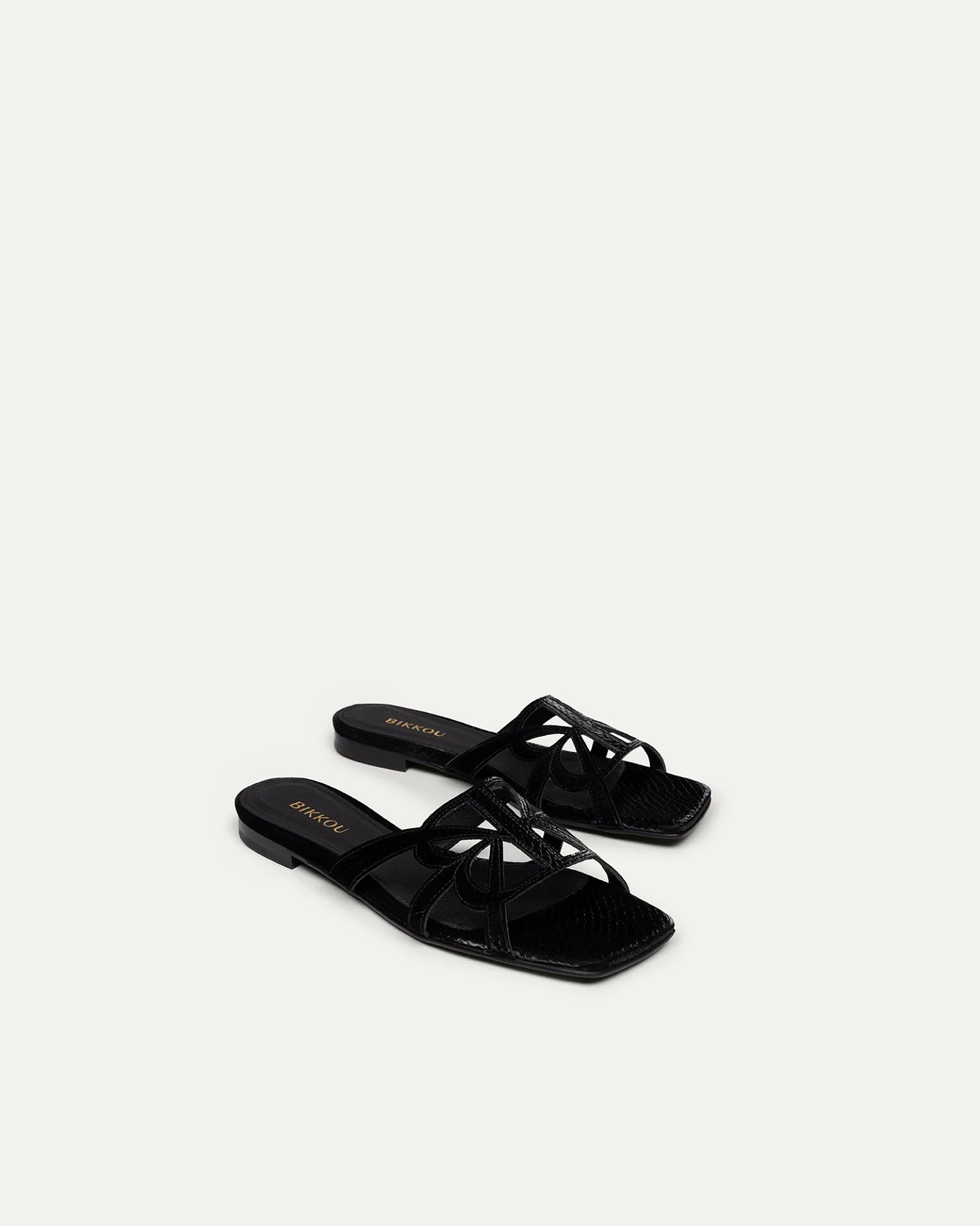 BIKKOU Damen vegan Sandalen Sunset At The Beach Schwarz – Ansicht 2