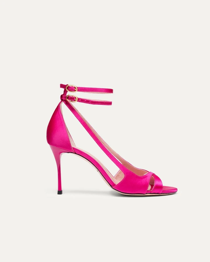 BIKKOU Damen vegan Sandalen Drinks Mit Freunden Fuchsia