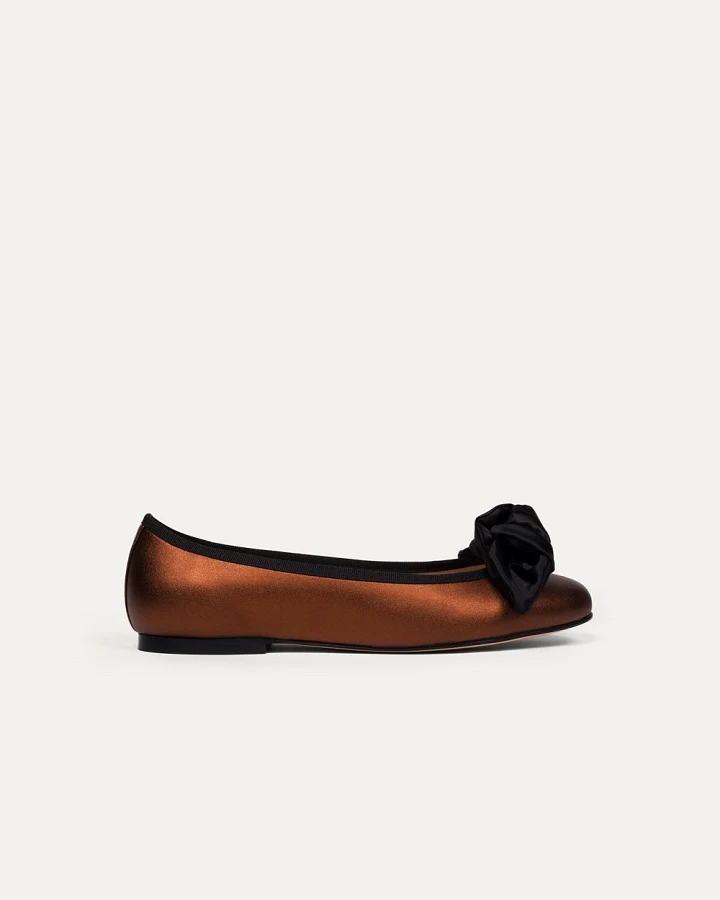 BIKKOU Damen vegan Ballerinas 930am Hearing In Court Bronze