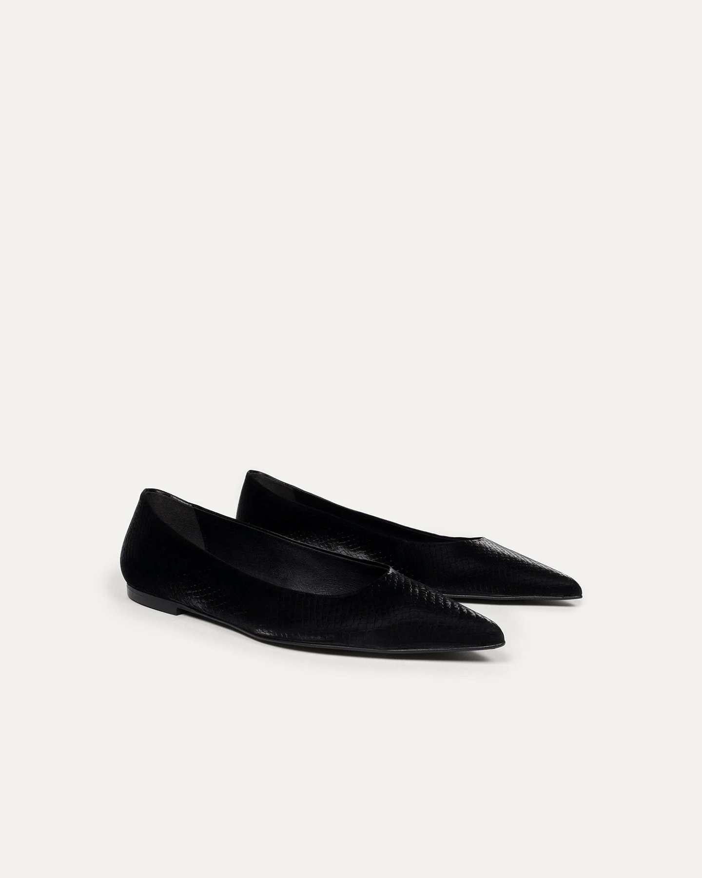 BIKKOU Damen vegan Ballerinas 10:30 Uhr Running Between Offices Schwarze Python – Ansicht 2