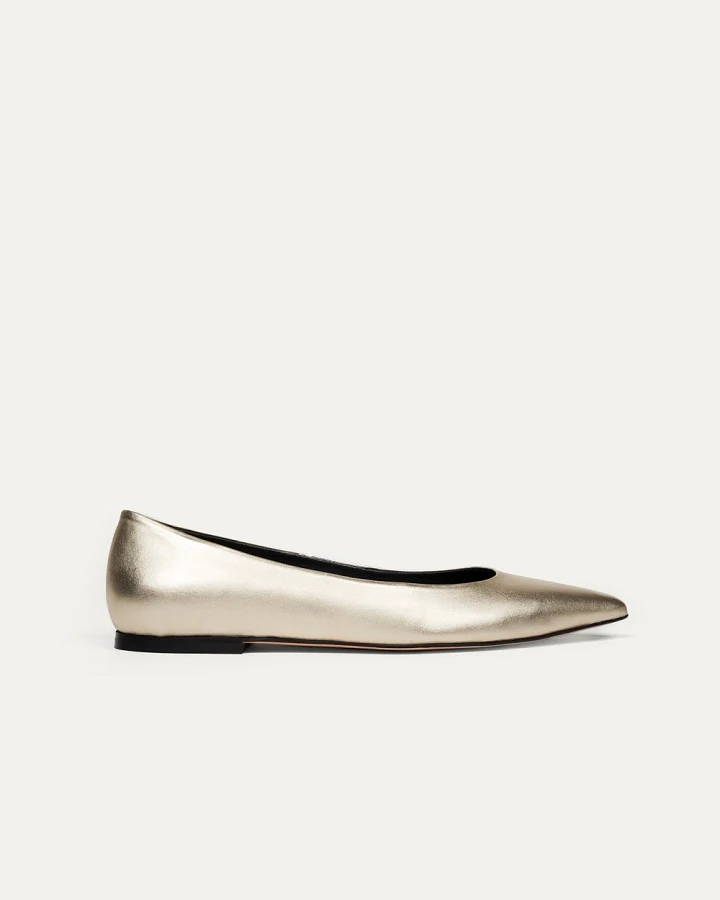 BIKKOU Damen vegan Ballerinas 10:30am Running Between Offices Hellgold