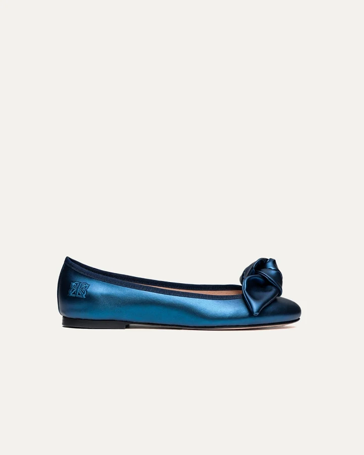 BIKKOU Damen vegan Ballerinas 9:30am Hearing In Court Electric Blue
