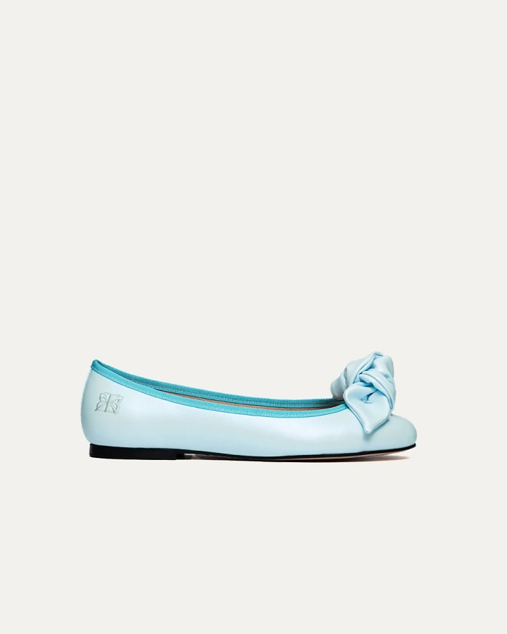 BIKKOU Damen vegan Ballerinas 9:30am Hearing In Court Blue Opalin