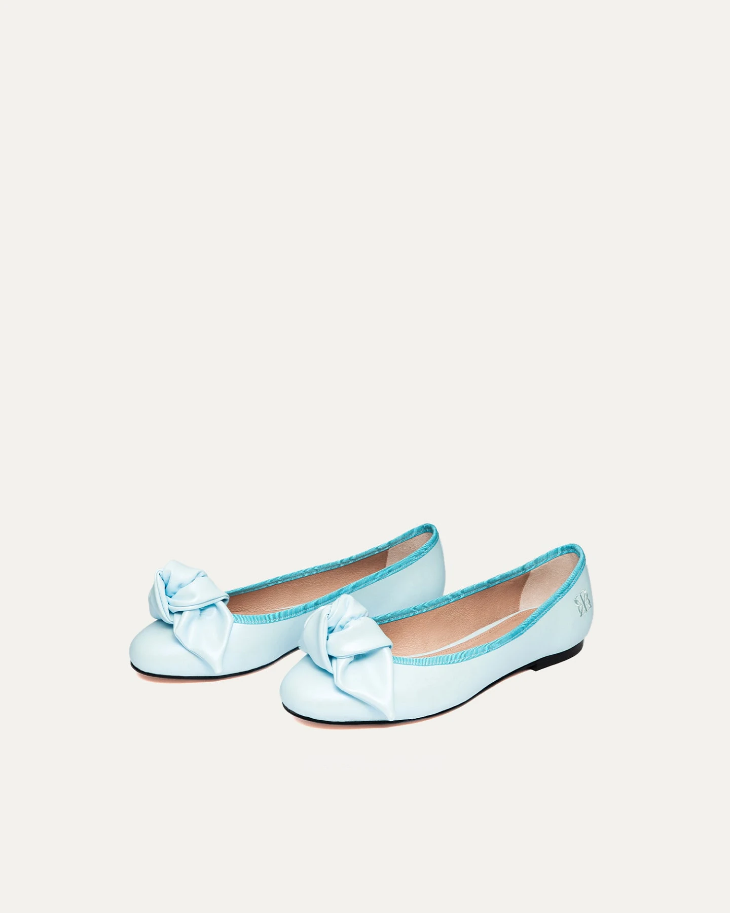 BIKKOU Damen vegan Ballerinas 9:30am Hearing In Court Blue Opalin – Ansicht 2