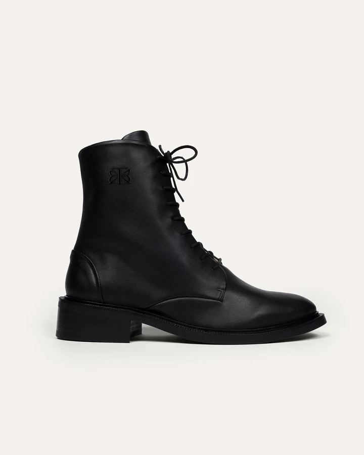 BIKKOU Damen vegan Boots Walk The City Schwarz