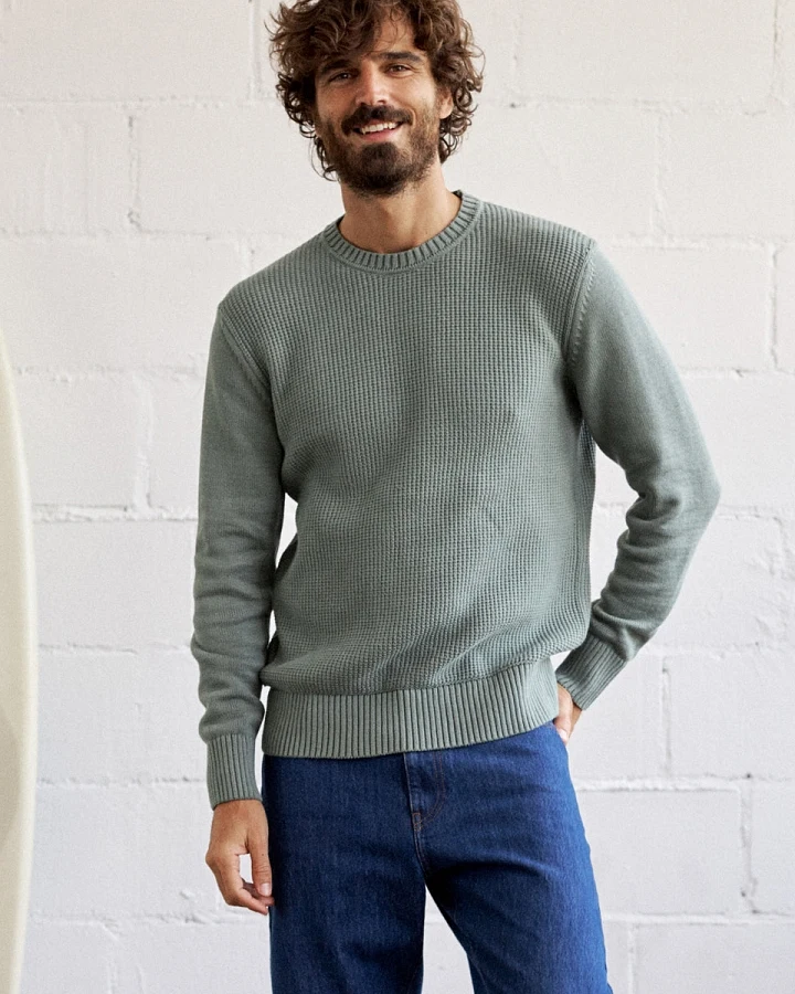 TWOTHIRDS Herren vegan Pullover Makuaku Washed Grün