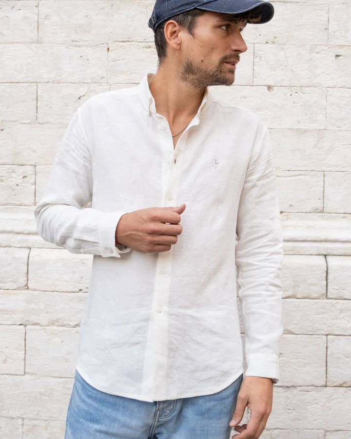 Lucid Collective Herren vegan Hemd Legacy Weiß