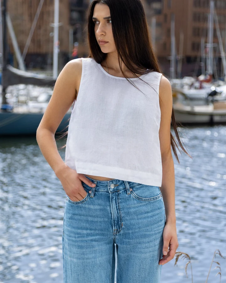 Kings of Indigo Damen vegan Top Belle Weiß