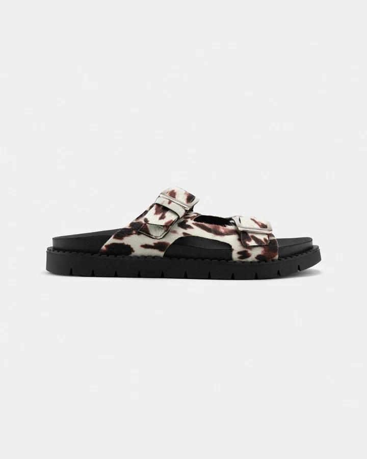 Zèta Herren vegan Sandalen Praia Cow Print Strand