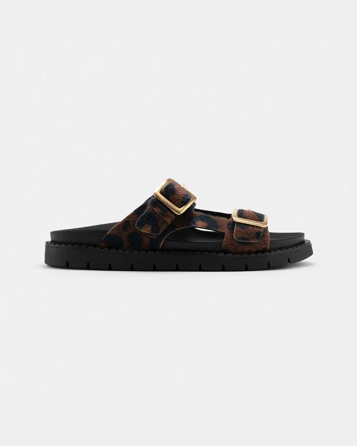 Zèta Herren vegan Sandalen Praia Leopard Print Strand