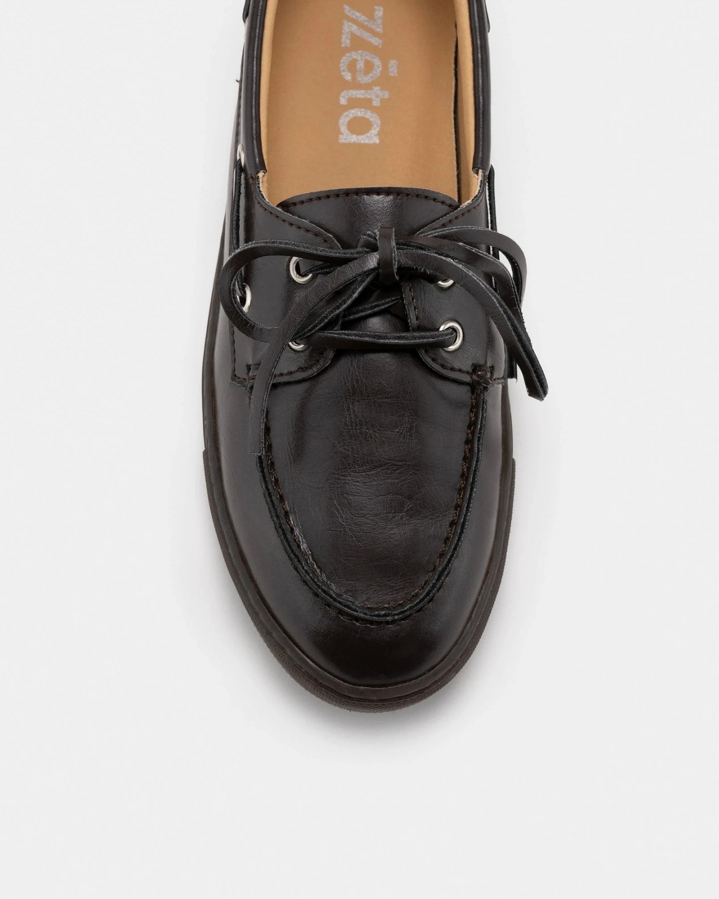 Zèta Damen vegan Schuhe Lagos Choco Veganes Leder Dunkelbraun – Ansicht 2