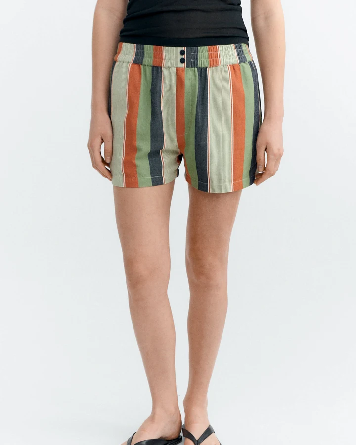 Thinking MU Damen vegan Shorts Narciso Mehrfarbig Gestreift