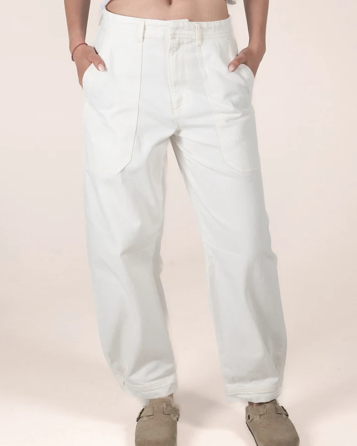 Kuyichi Damen vegan Jeans Jane Barrel Weiß