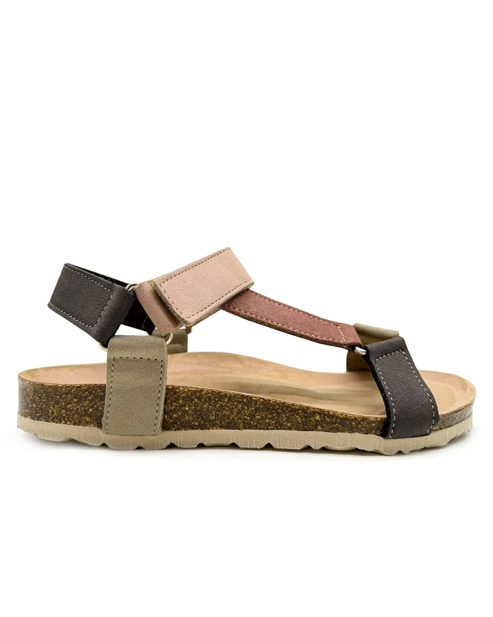 thies Damen vegan Sandalen Eco Bio Trek Multi Rose
